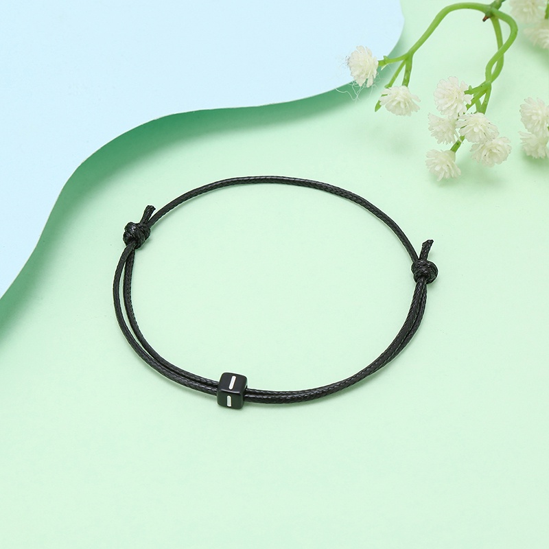 Korea Gelang Hitam Huruf Awal /Gelang Kustom Khusus Yang Kreatif Aksesoris Fashion