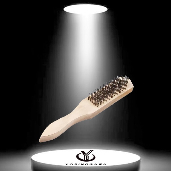 Sikat Kawat Kuningan /Sikat kawat baja GAGANG KAYU-yosinogawa