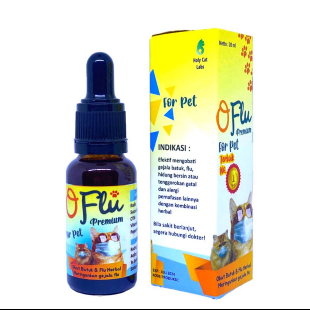 OFlu Obat Batuk &amp; Flu Herbal Kucing Anjing / OFlu Premium For Pet 20ml