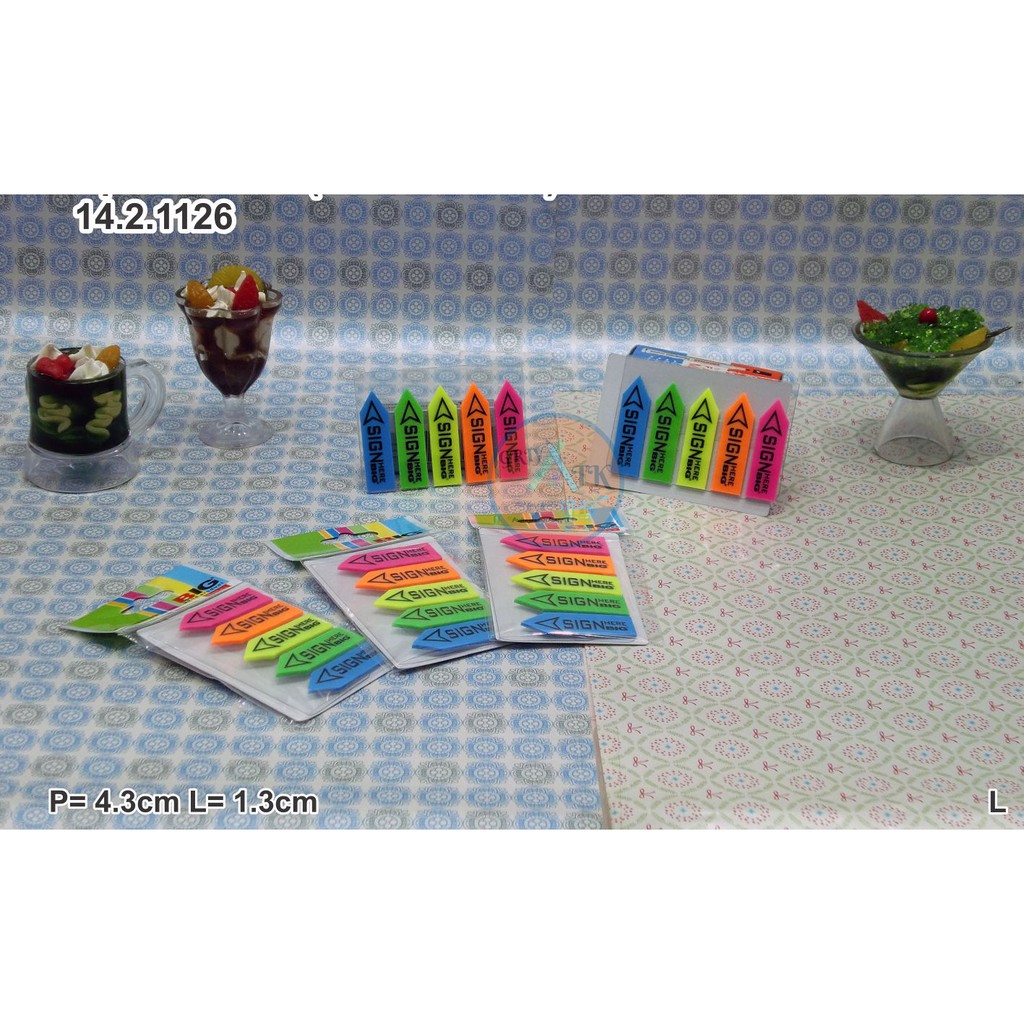 

Sticky Note Post It BIG 5 Warna Sign Here Ukuran 4.3 x 1.3 cm Murah