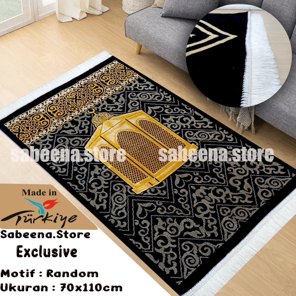 Sajadah Turki Dewasa Exclusive/ukuran 70 cm x 110 cm/ Tebal Halus Lembut Original/ Perlengkapan Shalat/ Pakaian Muslim/ Sejadah Turki Dewasa/ Sajadah Impor Turki/Sabena Store