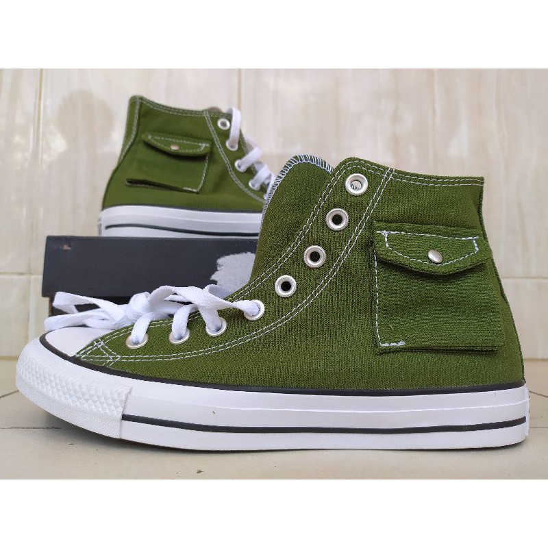 Sepatu Converse CTAS HI Pocket Green Original
