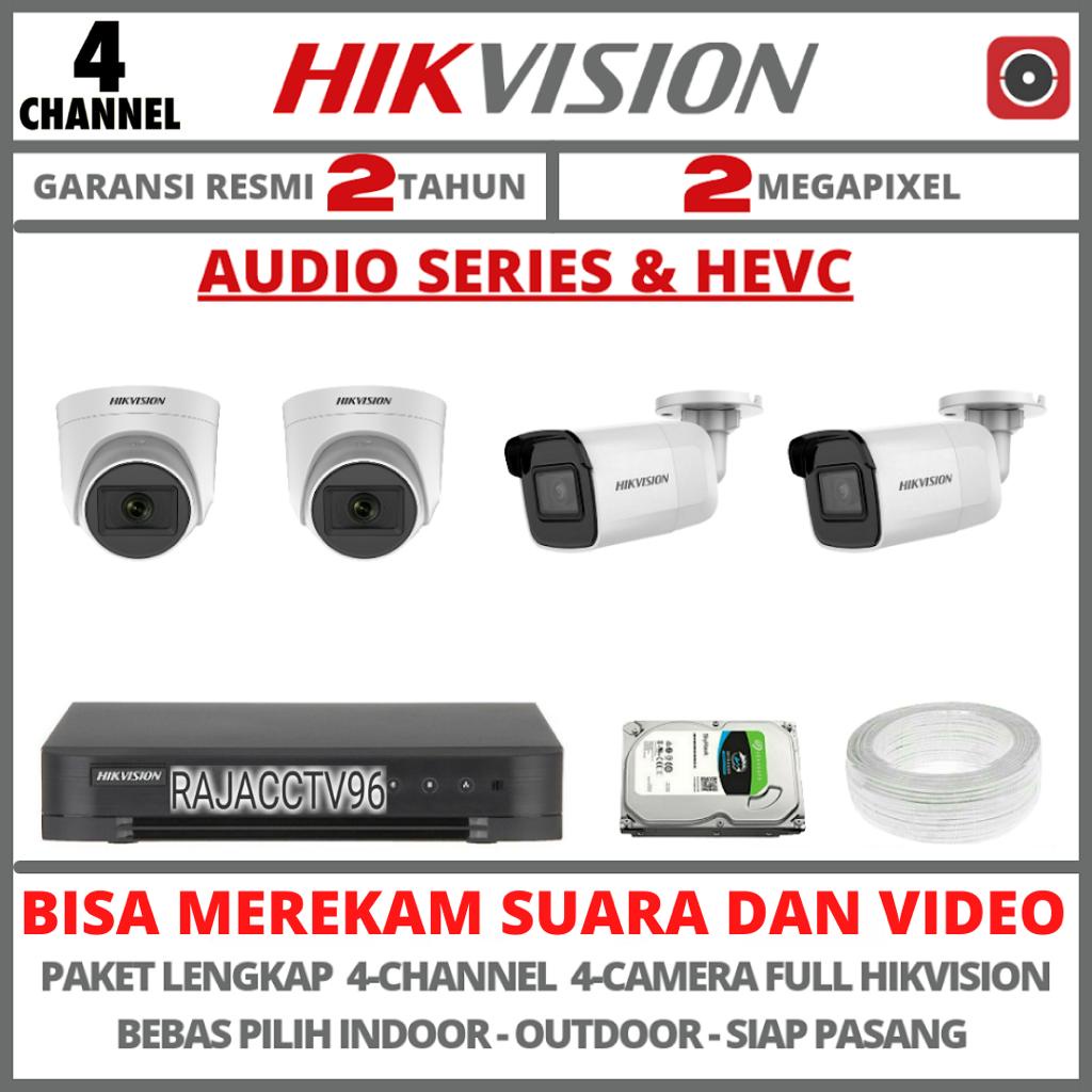 PAKET CCTV HIKVISION AUDIO SERIES 4 CHANNEL 4 CAMERA 2MP TURBO HD 1080P KAMERA CCTV