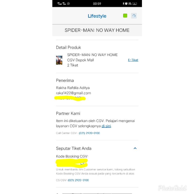 Tiket Spiderman No Way Home CGV MALL DEPOK