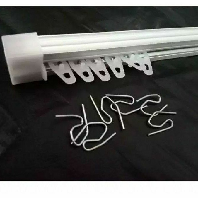 [PAKET] Rel Gorden Almunium Kotak Per Meter Komplit Set Anting dan Braket