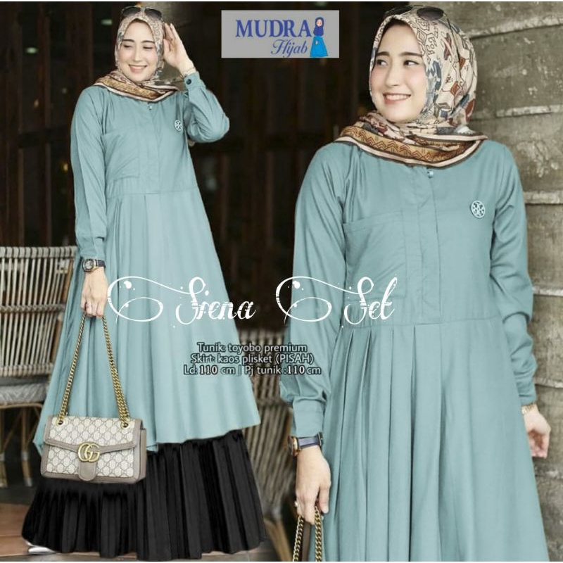 Siena Set | Long Tunik & Rok Plisket