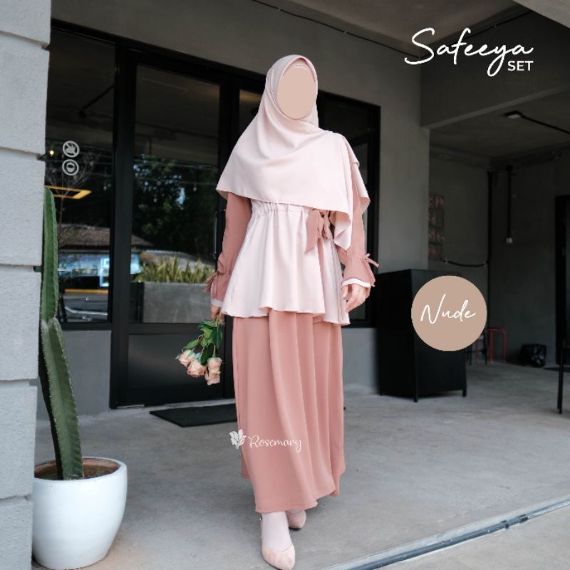 NEW ARRIVAL!! SAFEEYA SET By Rosemarybdg (Gamis+ Khimar) up-Nude