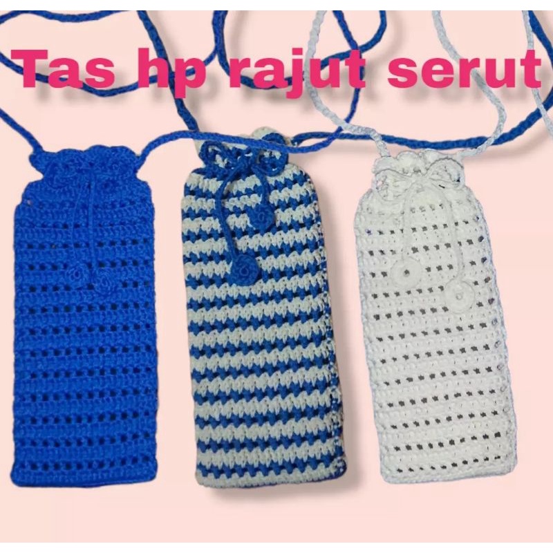 tas hp rajut serut