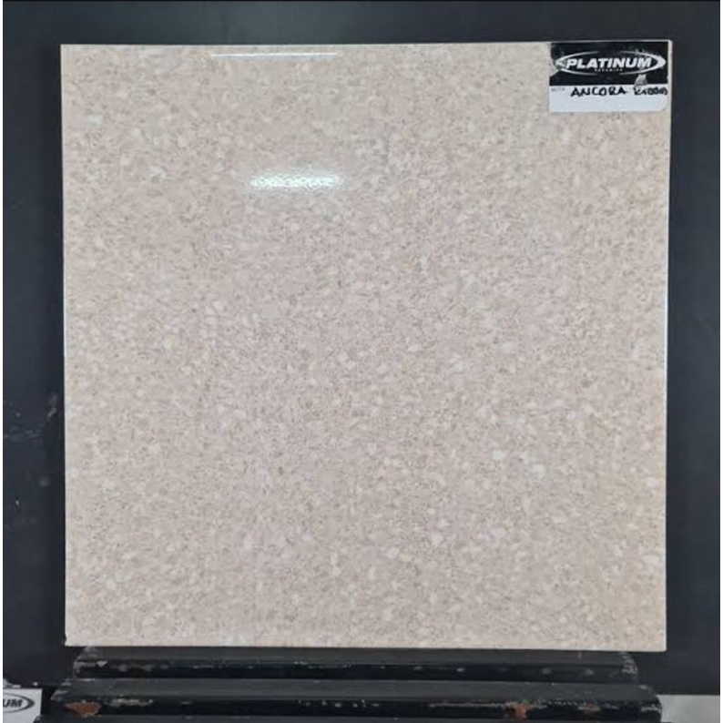 keramik 40x40 lantai glossy terazzo platinum ancora brown