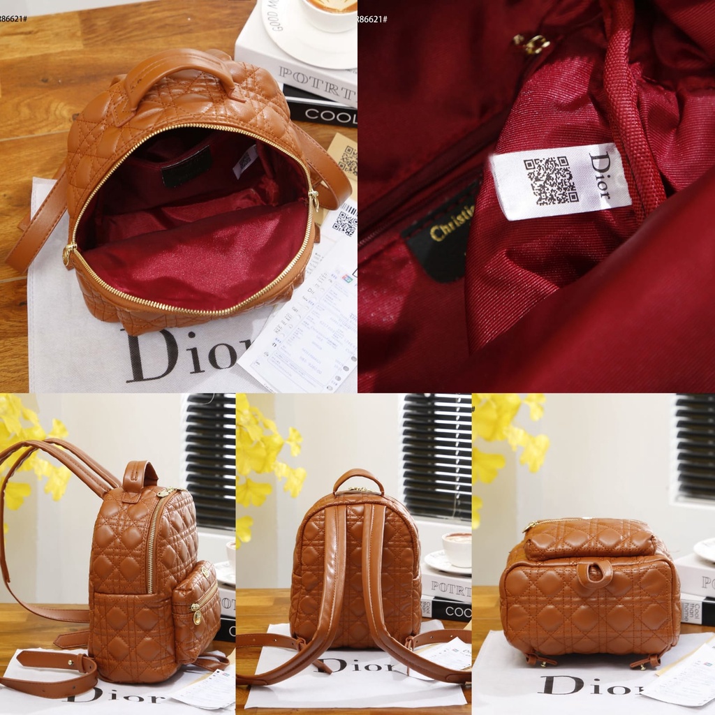 CD Cannage Lambskin Backpack Gold Hardware R86621