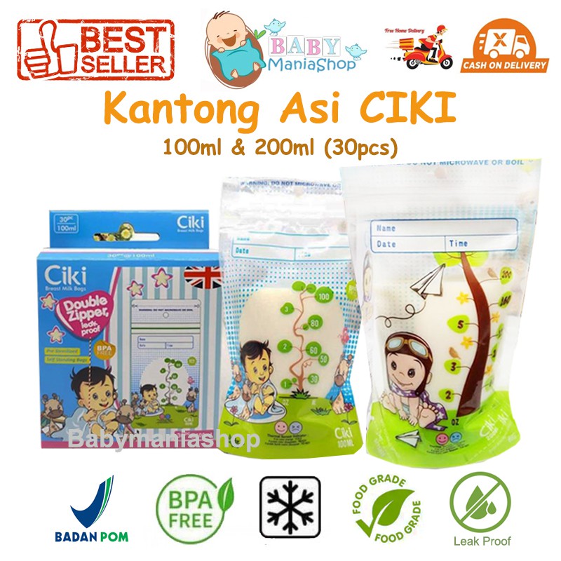 Kantong ASI Steril Ciki 100ml 200ml isi 30 pcs Temperatur Sensor Breastmilk Storage Bag BPA FREE