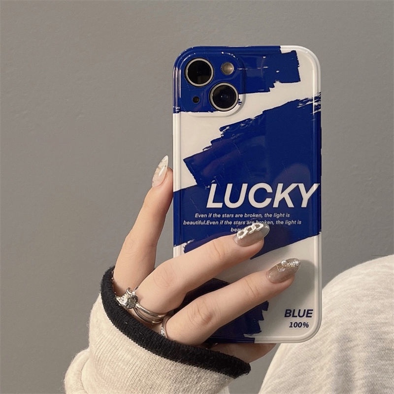 Klein Casing Soft Case Motif Grafitti Biru Untuk iPhone 12 / 13 / 11 Pro Max / X / Xs Max / Xr ikmdc