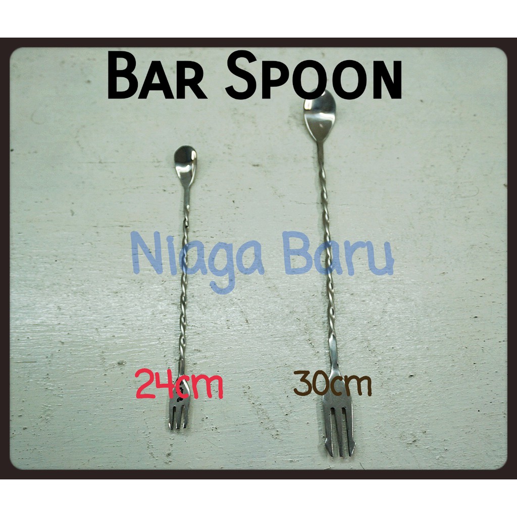 Long Bar Spoon With Fork 24Cm