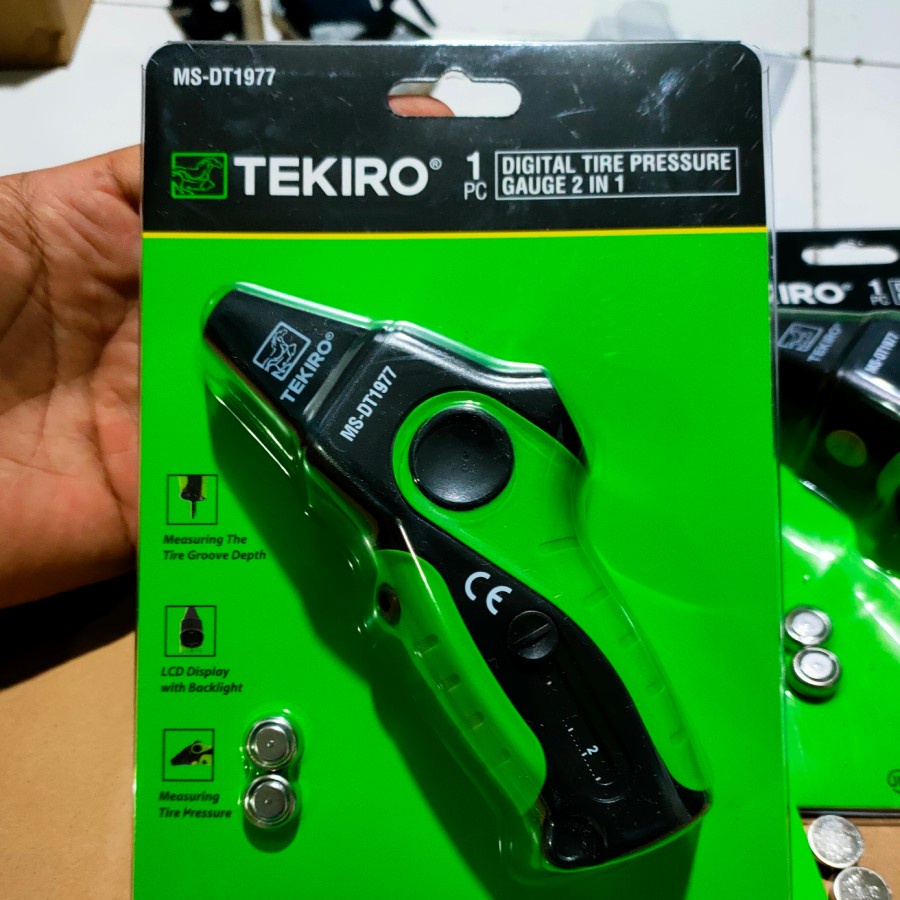 Digital tire pressure gauge TEKIRO 2 in 1 Tekiro Alat ukur tekanan angin ban Digital 2in1 MS-DT1977