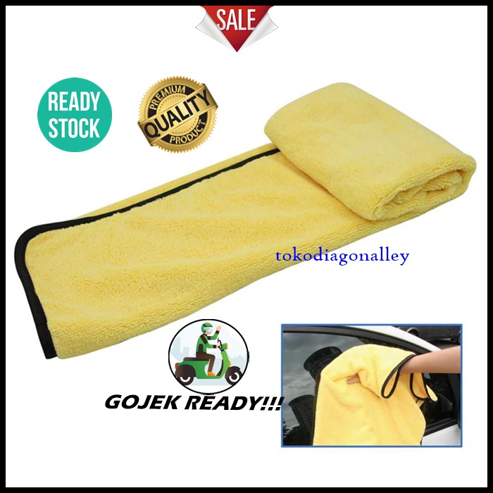 Lap Mikrofiber Besar Lembut Halus Kain Microfiber Model Handuk Pengering Mobil Motor Anti Gores Baret XL Murah