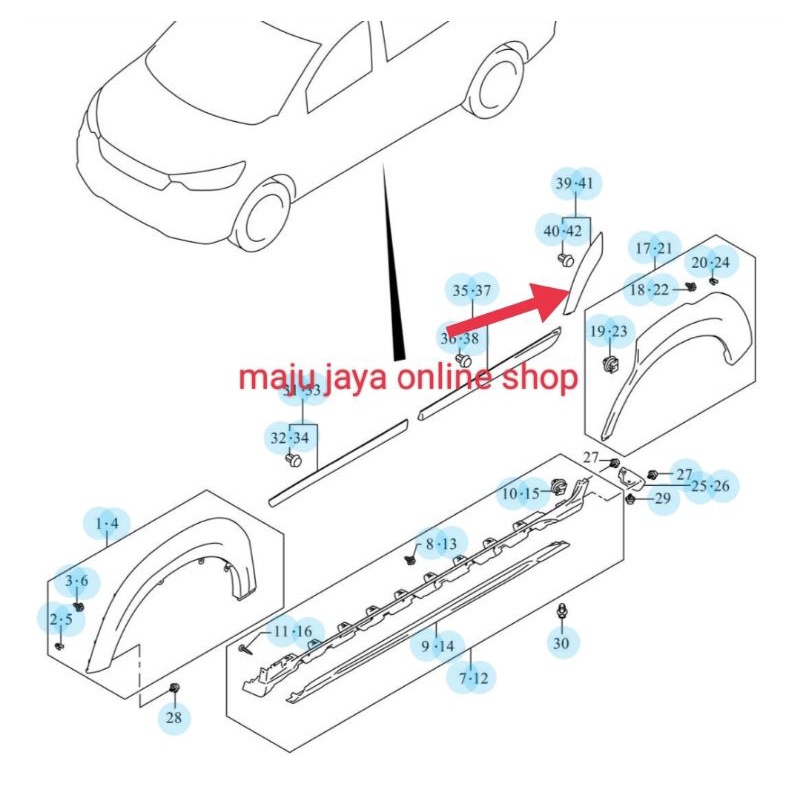 FENDER SPAKBOARD LIST FENDER BLKG Blkg ALL NEW ERTIGA XL7 ASLI