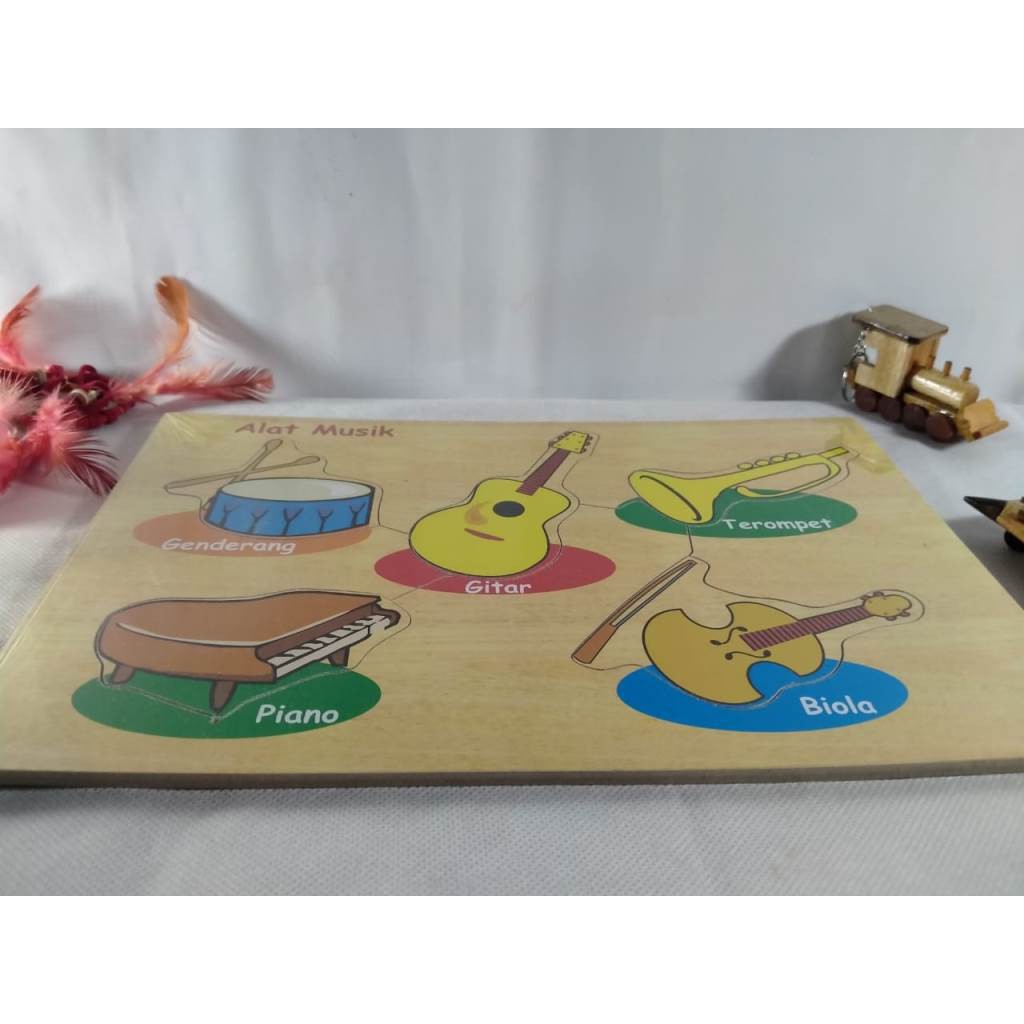 PUZZLE KAYU / MAINAN EDUKASI - PUZZLE GAMBAR ALAT MUSIK. RIENS COLLECTIONS