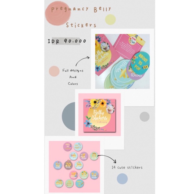

Pregnancy Belly Stickers - Sticker perut hamil isi 14 sticker dengan design lucu aman di kulit