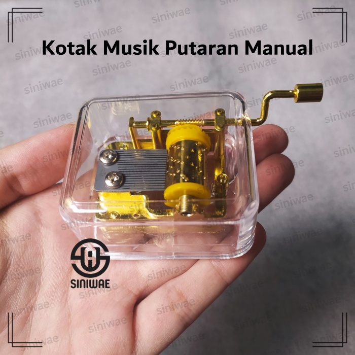 Kotak Musik Ulang Tahun Music Box Gold Happy Birthday Acrylic Manual Engkol Mesin Akrilik Antik Hadiah Kado