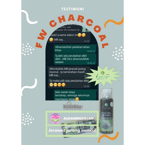 FACIAL WASH CHARCOAL BATRISYIA/ FACIAL WASH KOMEDO/PENGHILANG BEKAS LUKA NODA DI WAJAH