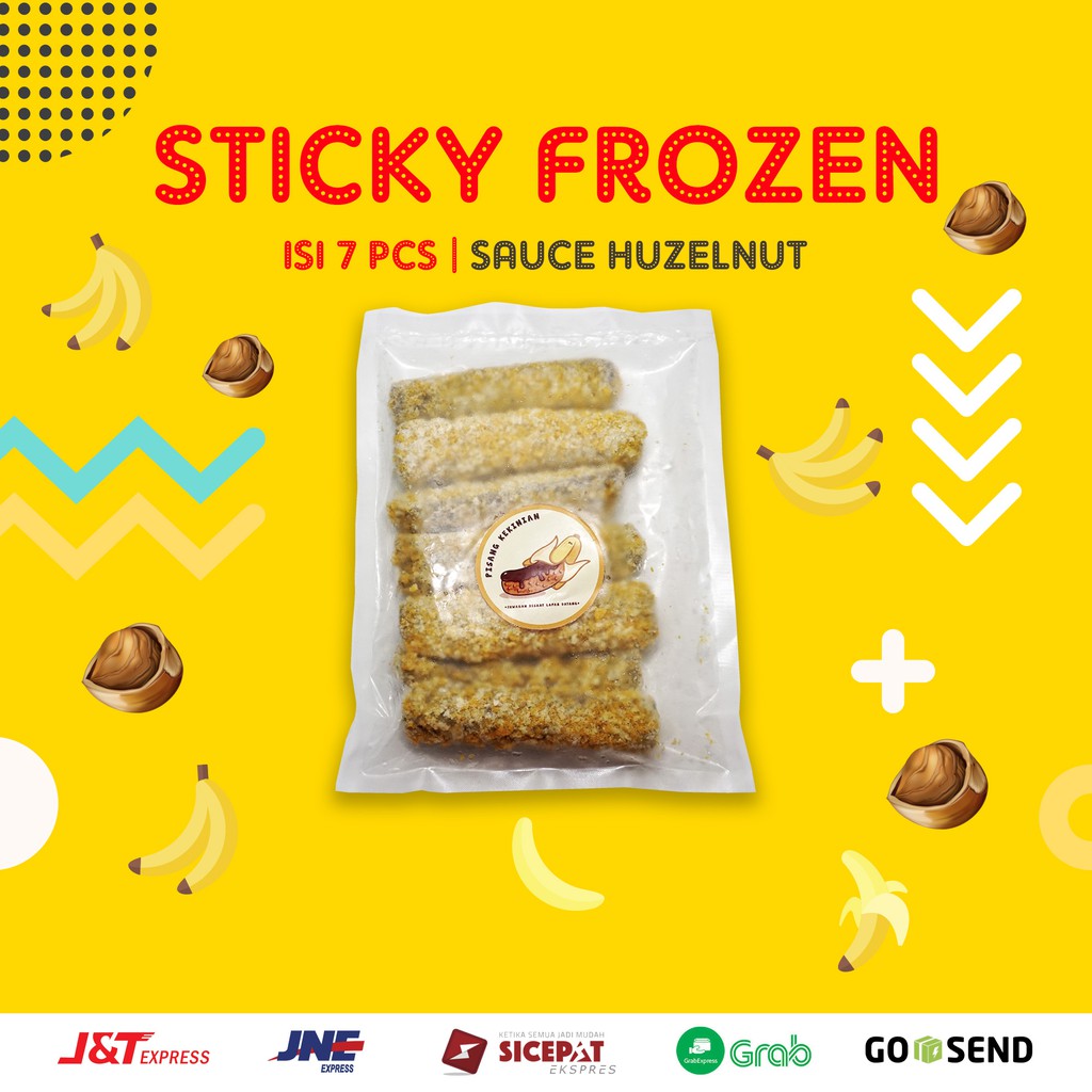 

SAUCE HUZELNUT NUGGET PISANG STICKY MERK PISANG KEKINIAN ISI 7 BIJI BESAR-BESAR 300gram