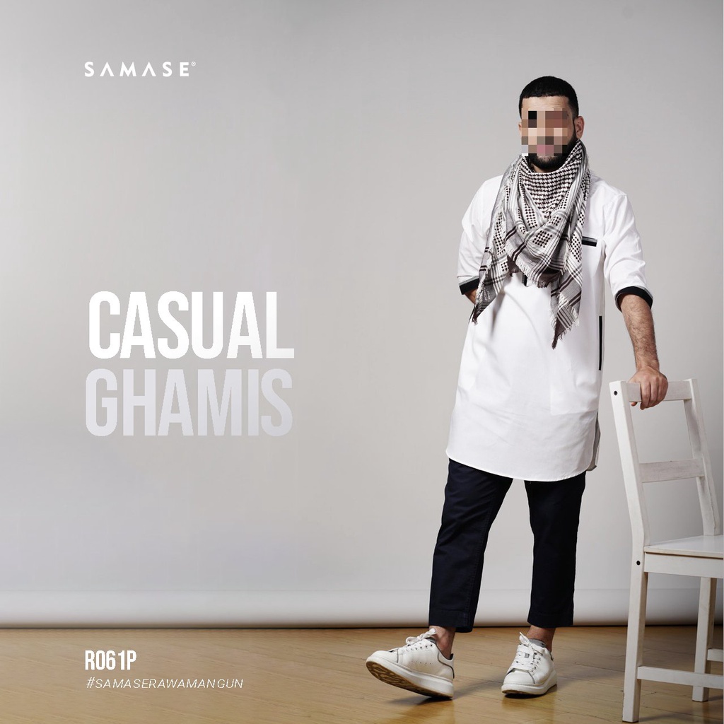 (BISA COD) Samase Casual Ghamis R061P Cotton Poplin 3/4