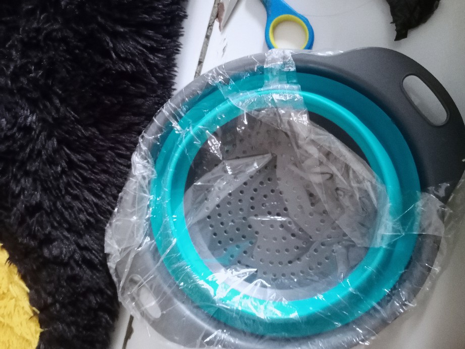 Hdp25 Baskom Lipat Tempat Cuci & Peniris Beras, Buah Dan Sayuran Foldable Elastis Minimalis