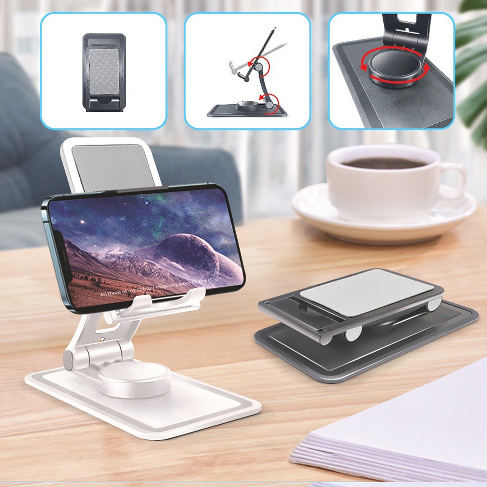 Stand Holder Hp / Tablet Universal Portable Bisa Dilipat / Berputar 360 Derajat