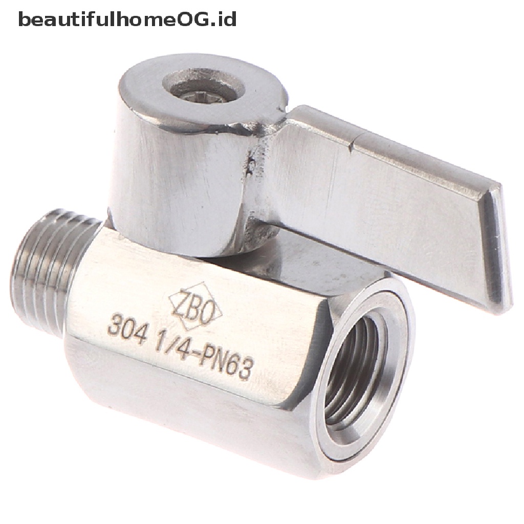 Katup Bola Mini Bahan Stainless Steel 304 Ukuran 1 / 4 Inch NPT Male X Female