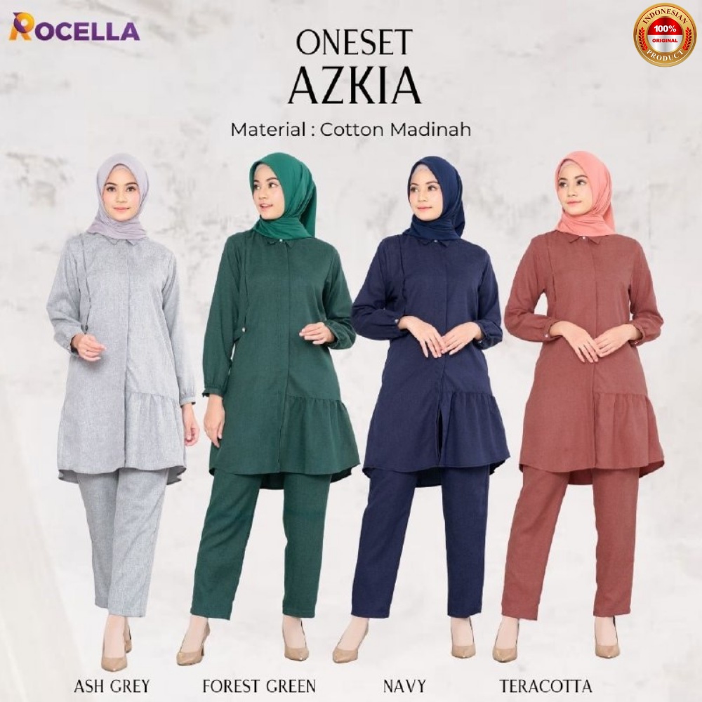 Oneset Azkia Setelan Wanita Kekinian Setelan Kantor Wanita Baju Kantor Wanita Set Setelan Kondangan 