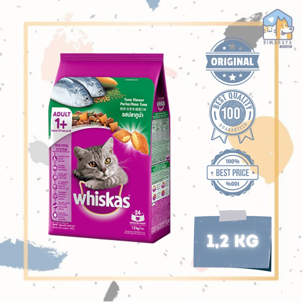 WHISKAS ADULT 1+ TUNA DRY CAT FOOD 1,2KG FRESHPACK