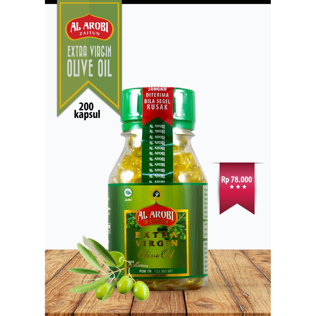 Kapsul Minyak Zaitun Al Arobi 200 Kapsul Extra Virgin Original Olive Oil Indonesia