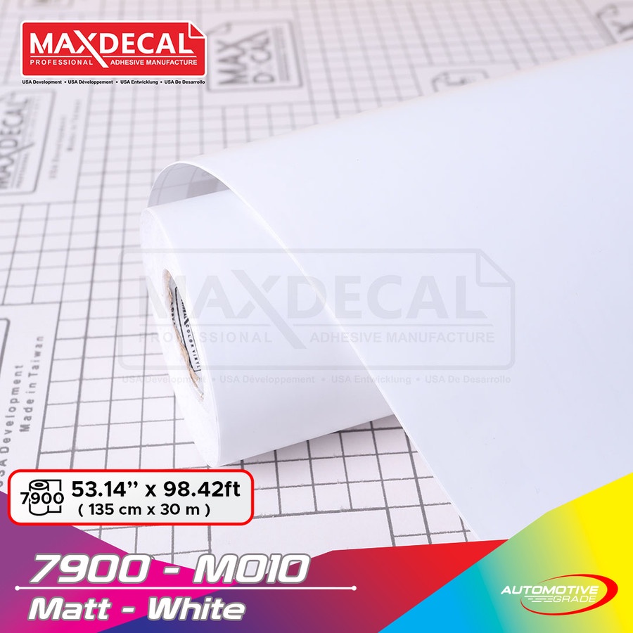 METERAN Stiker Skotlet Skotlite MaxDecal Lebar 135cm Putih Doff Matt
