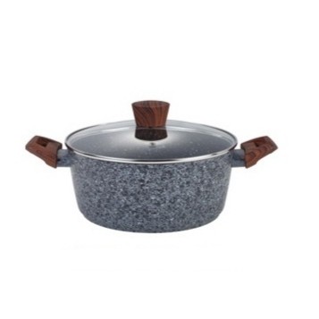Yoshikawa CASSEROLE 20cm TUTUP Marble Induksi Panci