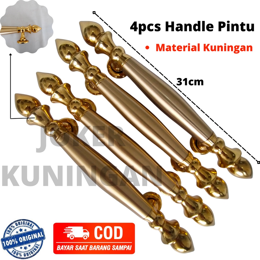 4pcs Handle pintu rumah / Handle pintu kuningan motif sawo GOLD / gagang pintu rumah /  tarikan pint