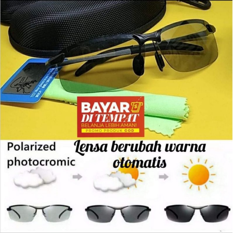 KACAMATA POLARIZED POTOCROMIC ANTI UV 400 SIANG MALAM PRIA WANITA