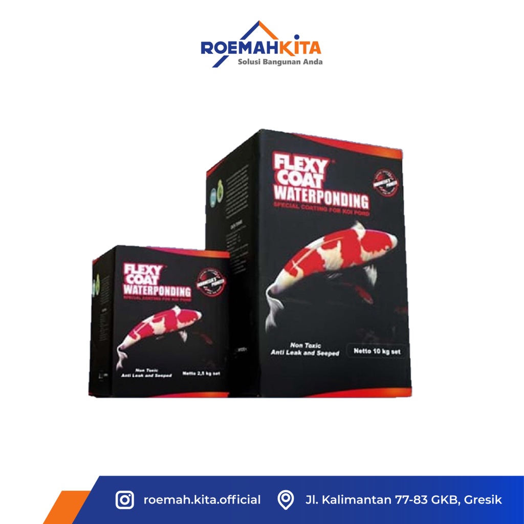 CAT KOLAM FLEXYCOAT WATERPONDING 2,5 KG  | Cat Pelapis Kolam Ikan