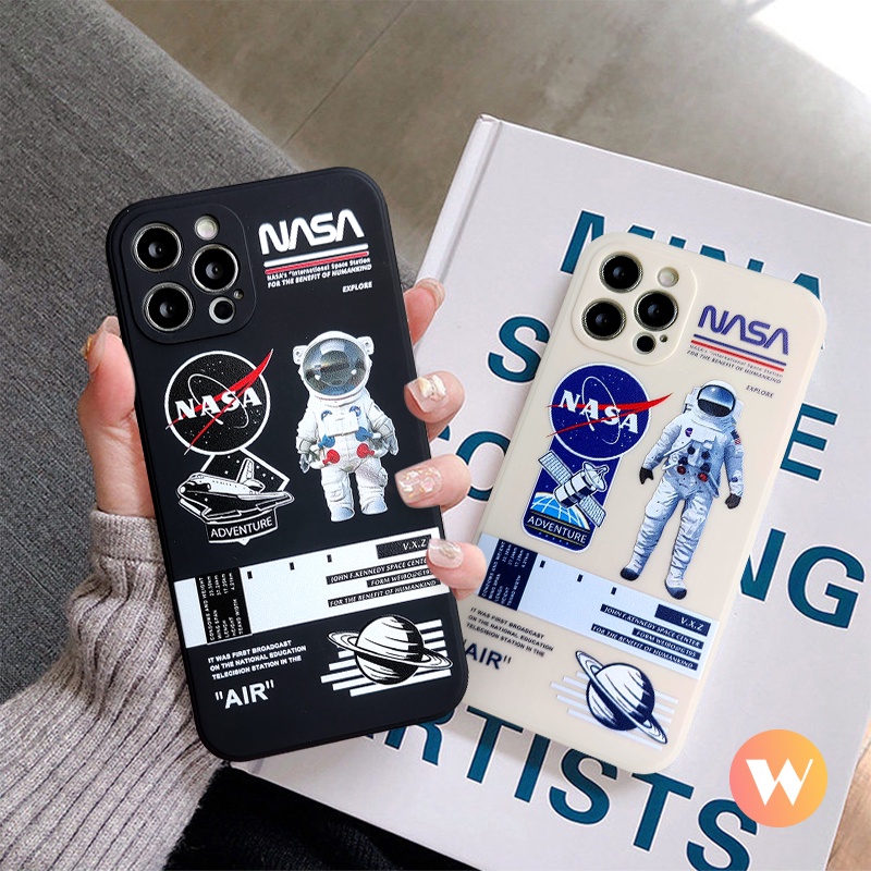 Soft Case Tpu Motif NASA Astronot Untuk iPhone XR X XS max 11 12 13 pro max 6 6s 7 8 plus SE 2020