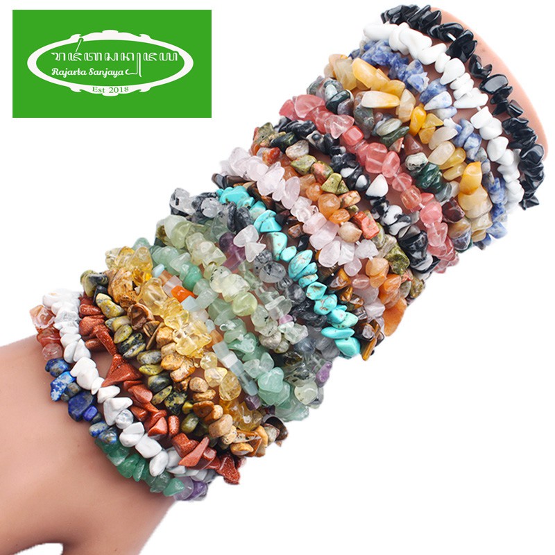 Gelang Handmade Rajarta Crystal Chip Amethyst Hq