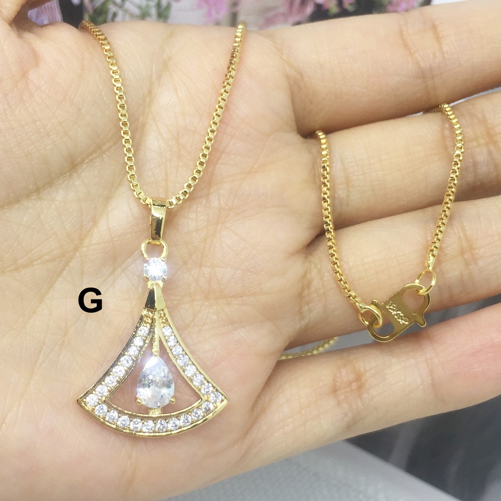 Kalung Liontin Love Teardrop Solitaire Bulat Berlian Xuping Gold - BN240