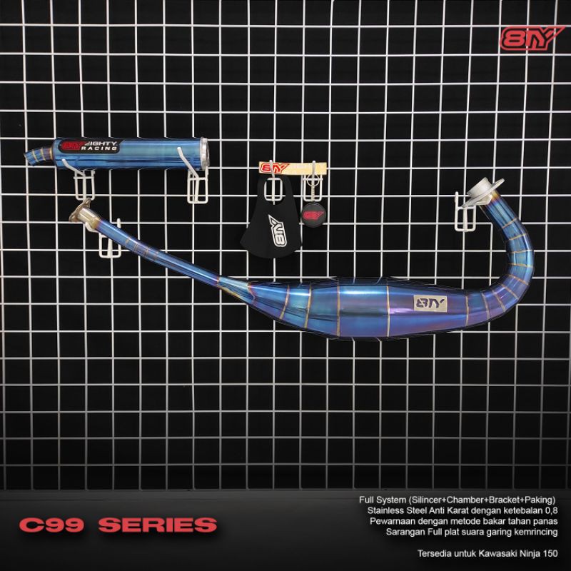 Knalpot Ninja R SS RR Full Blue Eighty Racing Series C99