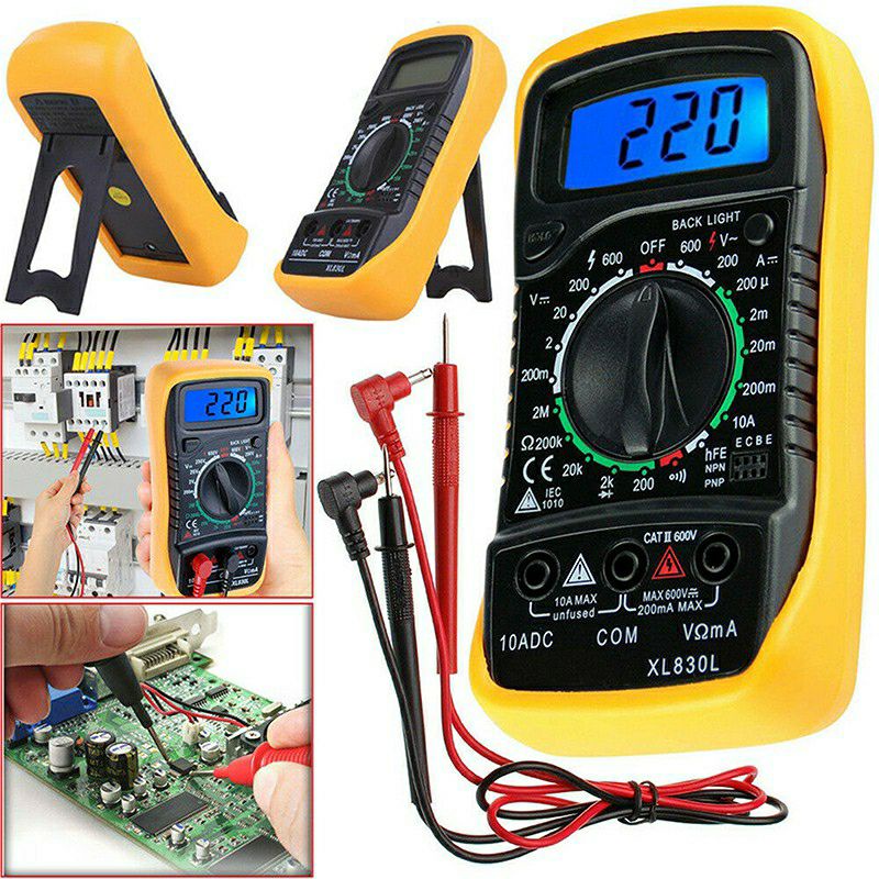 Avometer Digital Multimeter Digital Multitester Digital Alat Tes Tegangan AC/DC Voltase XL830L Layar