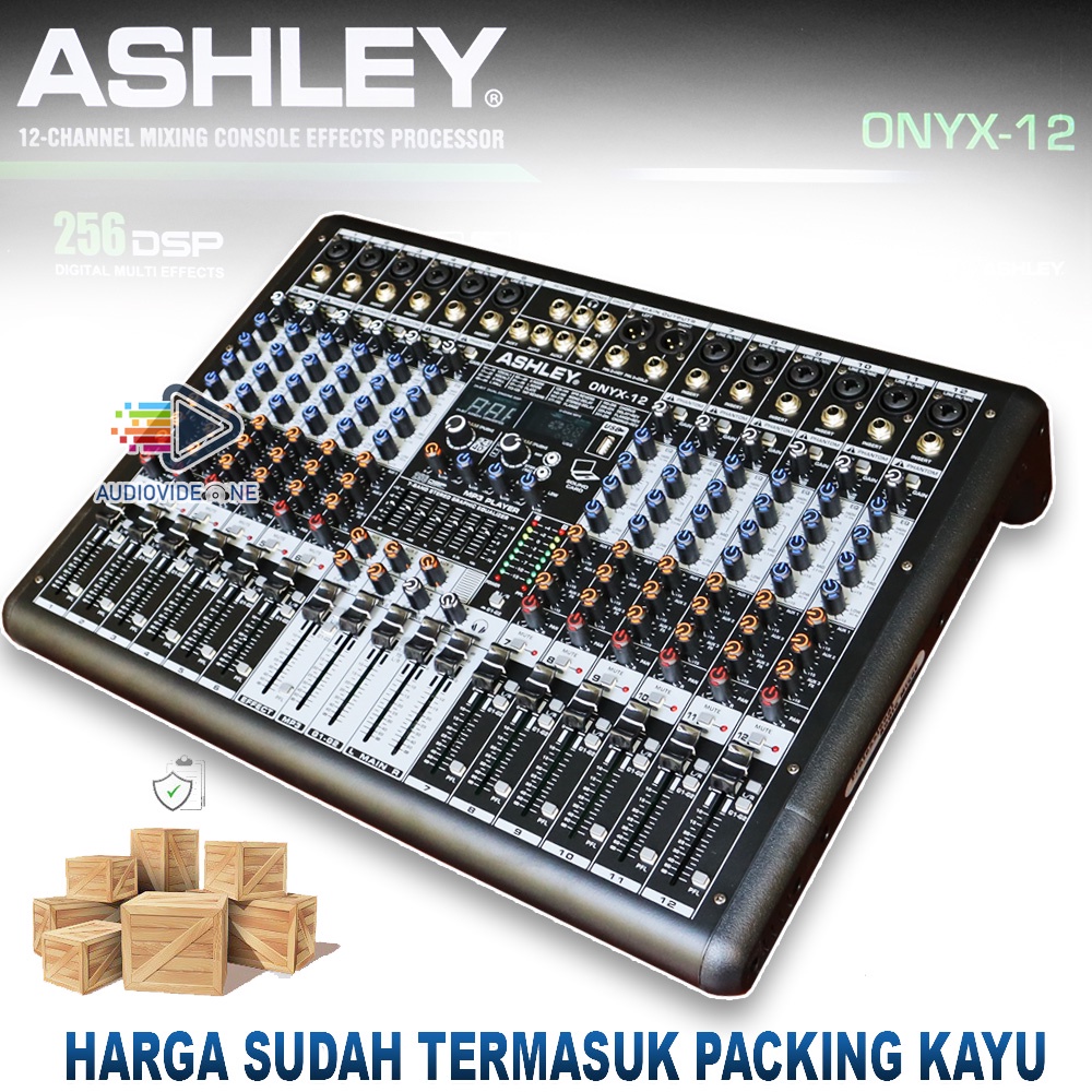 Mixer Ashley Onyx 12 Mikser Audio 12 Chanel 256 Dsp Original Gratis Packing Kayu Onyx-12