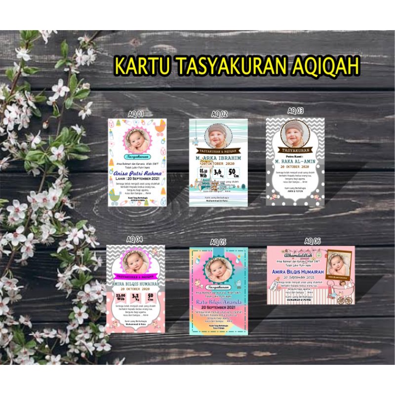 cetak kartu aqiqah / kartu tasyakuran aqiqah/kartu aqiqah unik/ kartu aqiqah murah