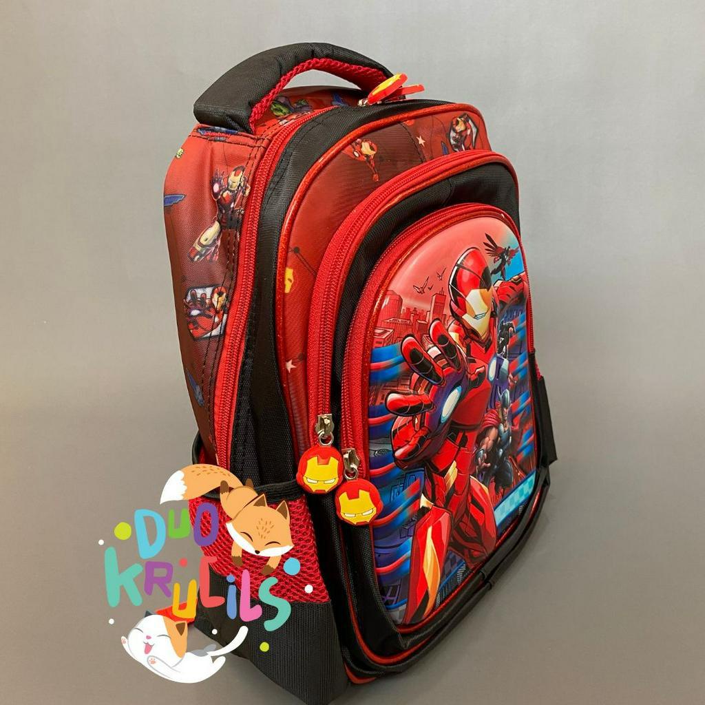 Tas Sekolah anak TK dan SD motif SUPERHERO import premium