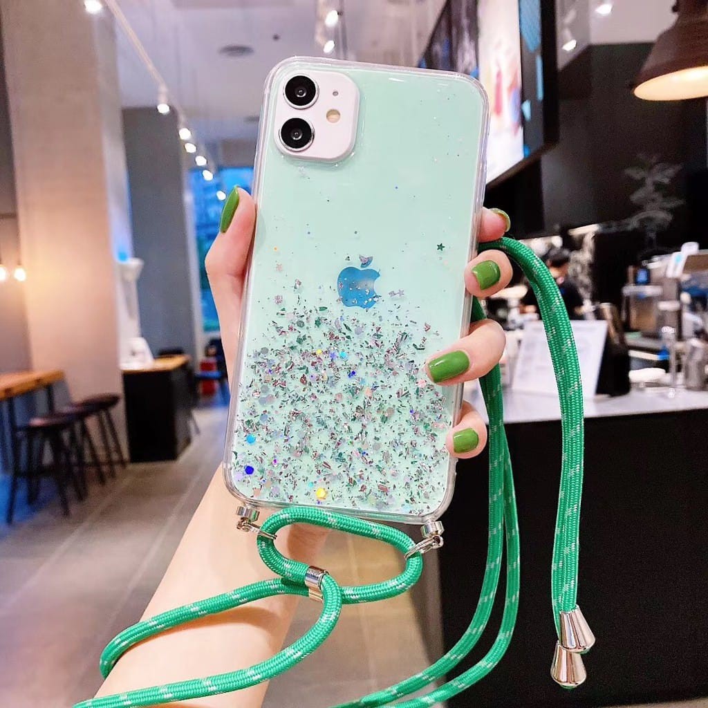 SO Case Glitter Bling Dengan Lanyard Untuk Oppo RENO3 A91 RENO4  a53 a31 a3S a5s A1k A5/a9 a52/a92 A54 a74g