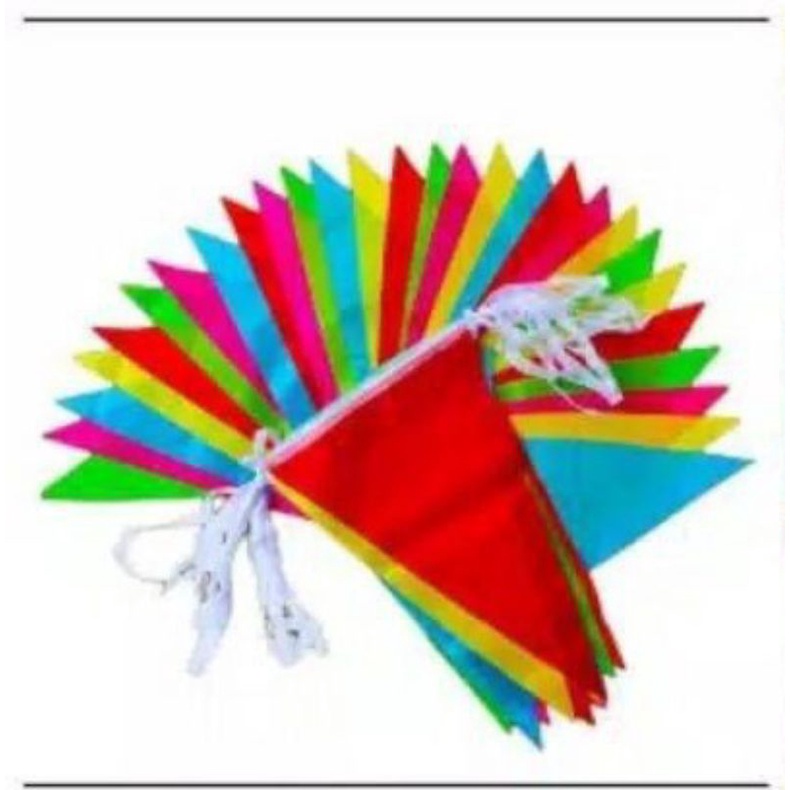 Banner Flag warna warni segitiga / Bendera Hiasan warna warni / Bendera hias segitiga / Hiasan agust
