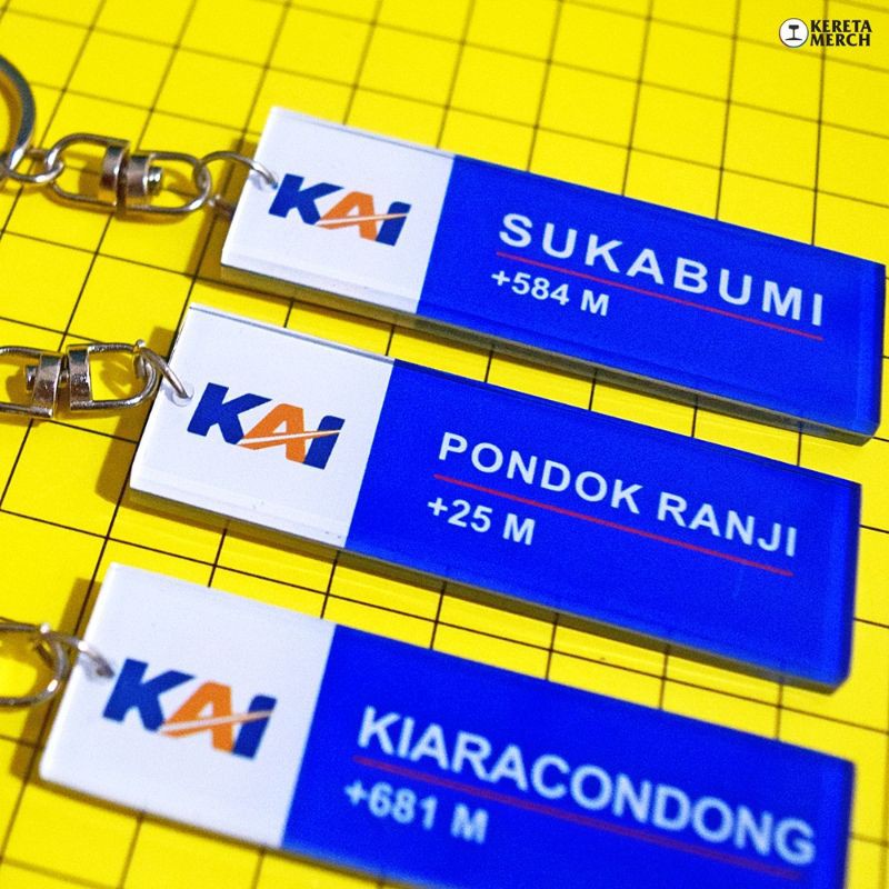 Gantungan Kunci Custom Akrilik Keychain Ganci Nama Stasiun Kereta Api Indonesia Souvenir Unik-1