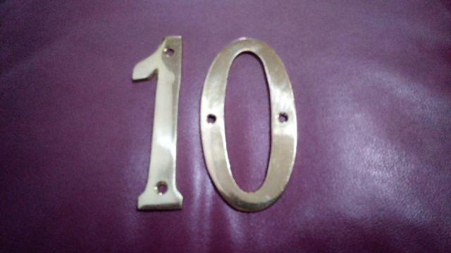 Huruf Angka Nomer Rumah Kuningan Tinggi 10 Cm Angka Nomor  Huruf O