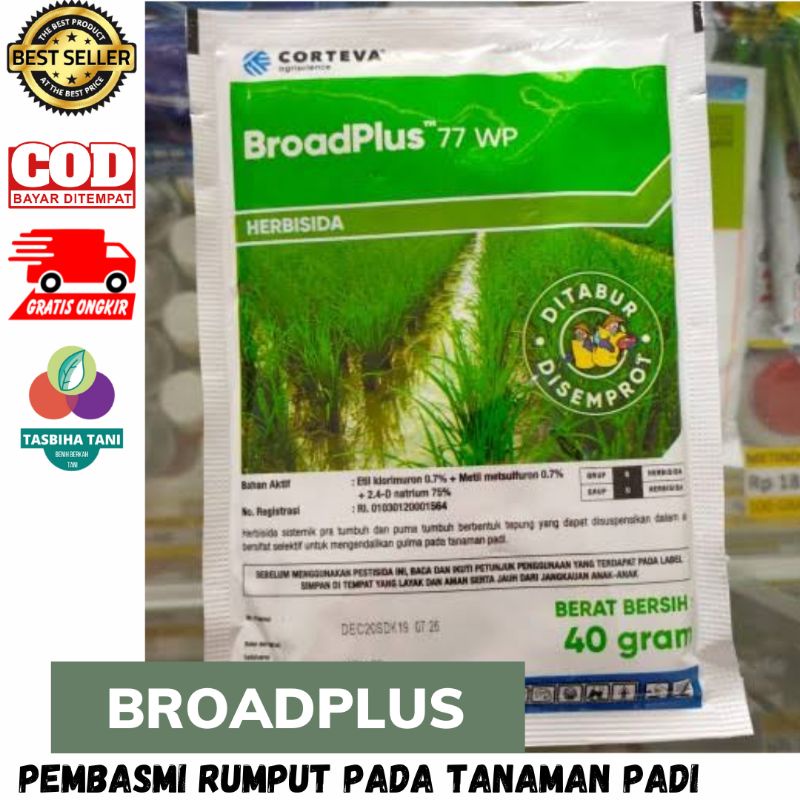 BROADPLUS (40 g) Corteva HERBISIDA SELEKTIF PADI. Obat rumput padi